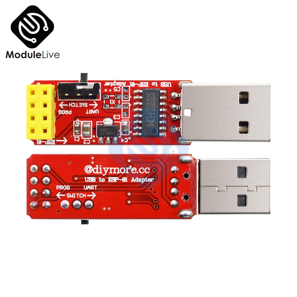 2 шт USB к ESP8266 ESP-01 Wi-Fi адаптер модуль w/CH340G USB к ttl драйвер последовательный беспроводной адаптер LDO для Arduino 3,3 V