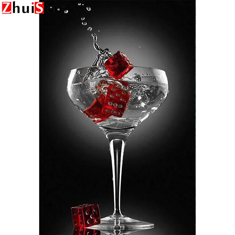 5d Diamond Embroidery Woman Red Wine Glass Diamond Painting