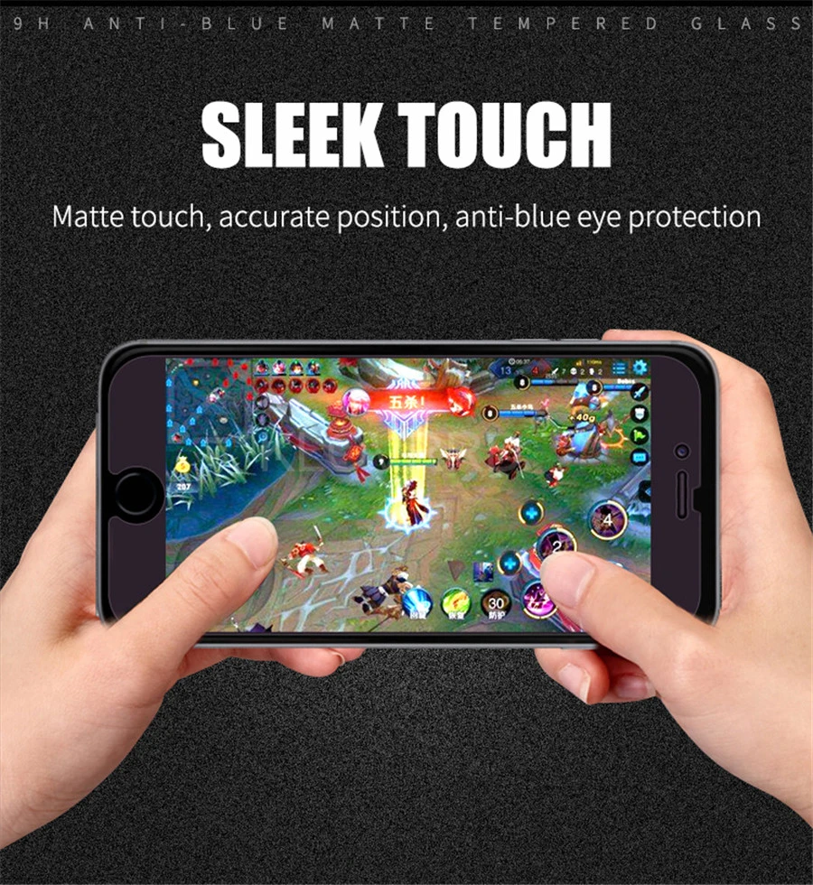9H анти-синий Ультрафиолетовый матовый экран Защитная пленка для iPhone X XR XS Max закаленное стекло для iPhone 6 6s 7 8 Plus матовый антибликовый