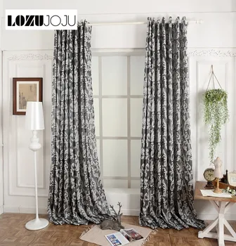 

LOZUJOJU Free shipping jacquard 3D flower pattern curtain for living room modern living room curtains ready made curtains