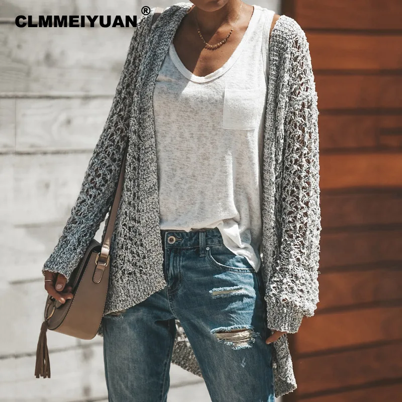 

Elegant Knitting Long Cardigan Women 2018 Summer Fashion Hollow Out Sweaters Casual Batwing Sleeve Knitted Jacket Coat Female