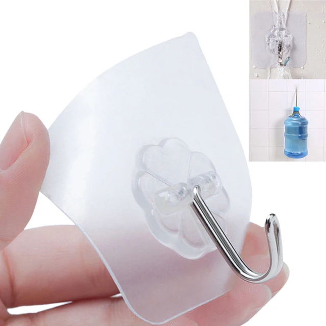 2pcs Strong Transparent Suction Cup Sucker Wall Hooks Hangers For Kitchen Bathroom Stainless Steel Vacuum Sucker 6cm*6cm 1