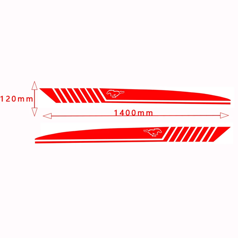 Stylish car body sticker vinyl body decal Side Sticker for Ford MUSTANG Style racing sport 2009 - 2017 Car accessories (4)