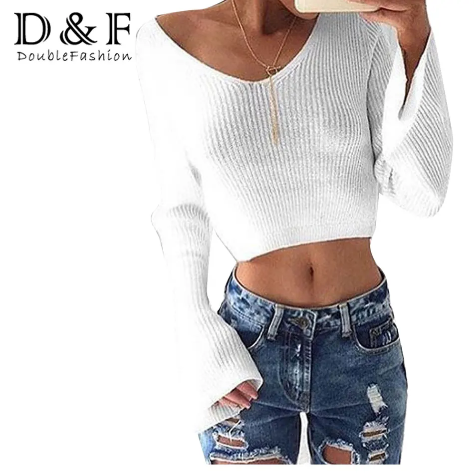 sweater crop oversize wanita