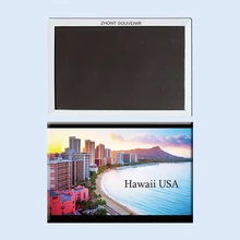 Гавайи, США, Гонолулу, морской пляж, путешествия сувениры 22983 магнитный холодильник