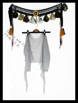 

Transparent thin belly danc Long sleeve top CG15