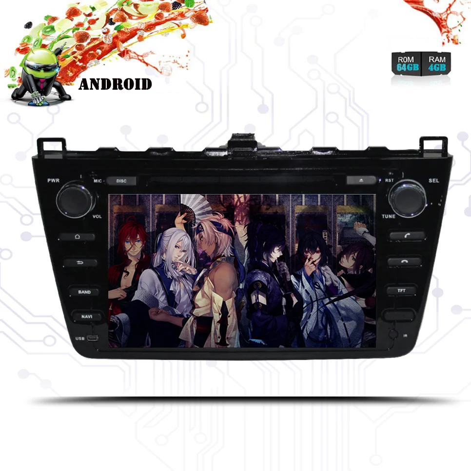 Best Android 9.0 64+4GB Car DVD player GPS navigation Deckless radio For Mazda 6 Atenza 2008-2012 Satnav multimedia tape radio Audio 4