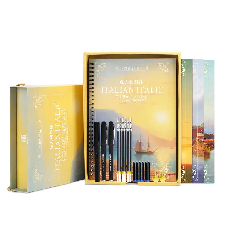 

4pcs/set Calligraphy Books English Copybook For Kids English Groove Practice Copybook For Calligraphy Auto Fades Reused libros