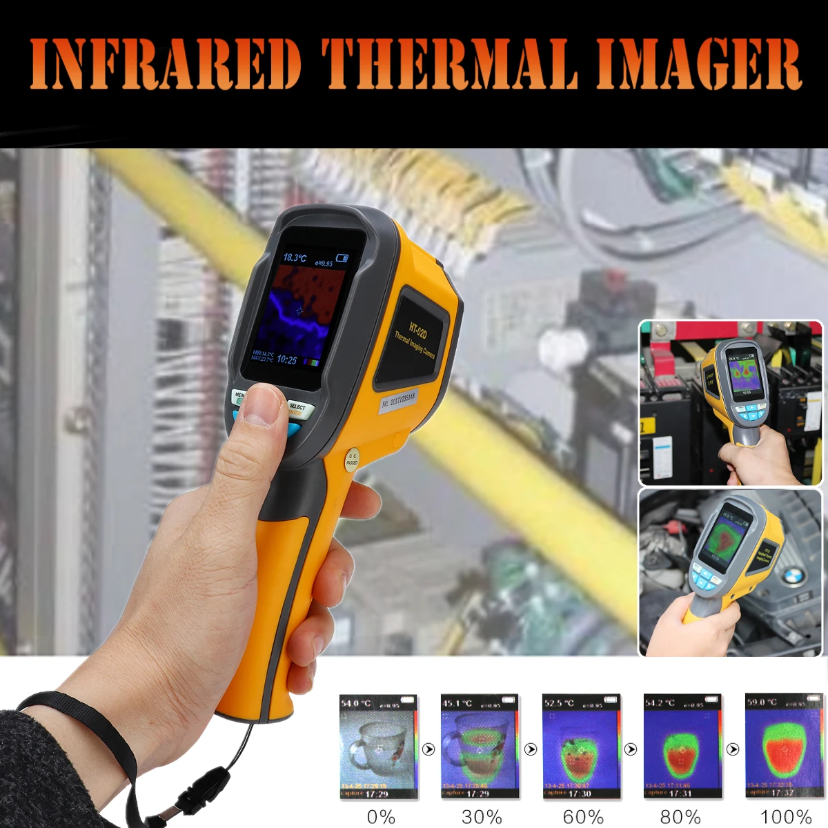

(IR) HT-02D 32*32 1024 Thermometer Imager Infrared Thermal Imager & Visible Light Camera + 4GB SD Card Real-time Thermal Imaging