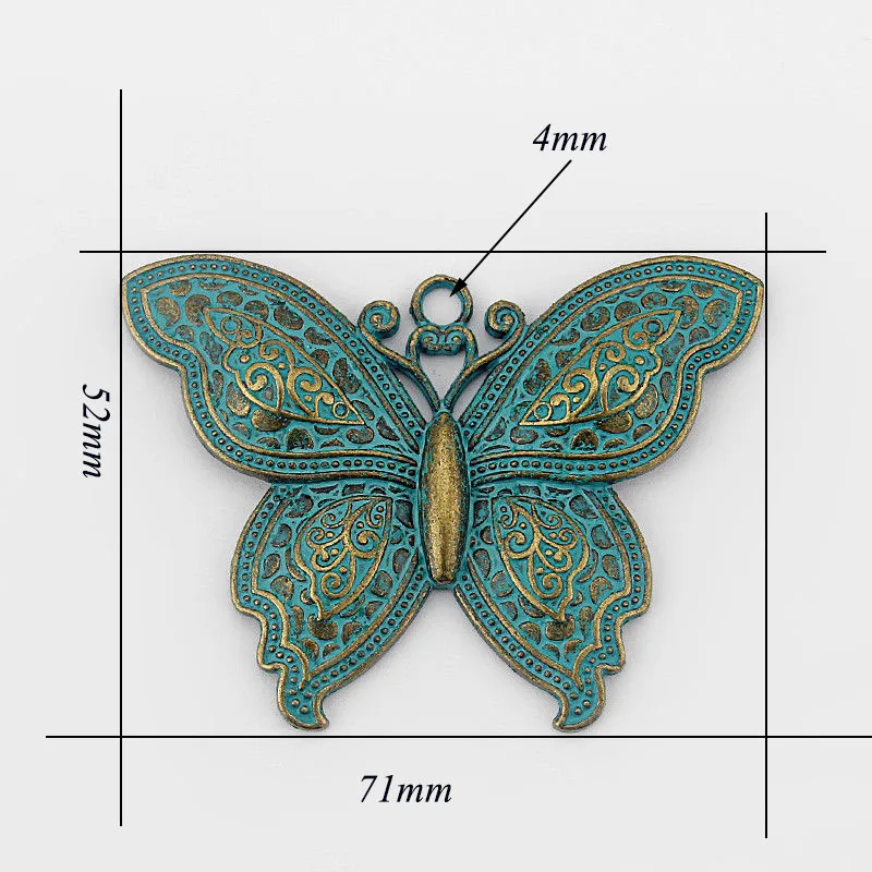 2 шт Античная греческая бронзовая ярь-Медянка, патина, большая бабочка, подвески для ожерелья