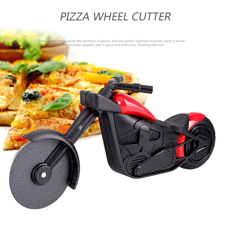 

Motorcycle Pizza Cutter Stainless Steel Pizza Wheel Cutter Motorbike Roller Pizza Chopper Slicer Peel Knives Knife Tool