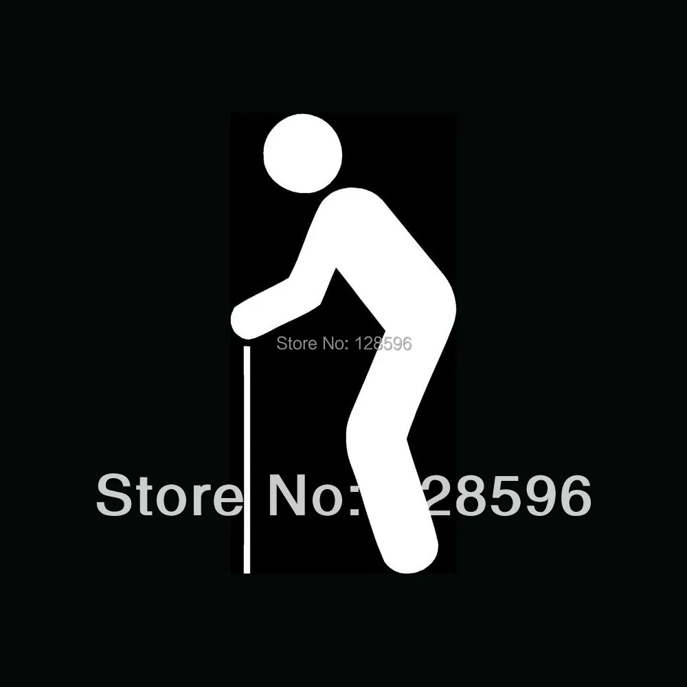 

OLD MAN WITH CANE Icon Sticker for Car Truck Window Walker Disabled Retire Slow Cute