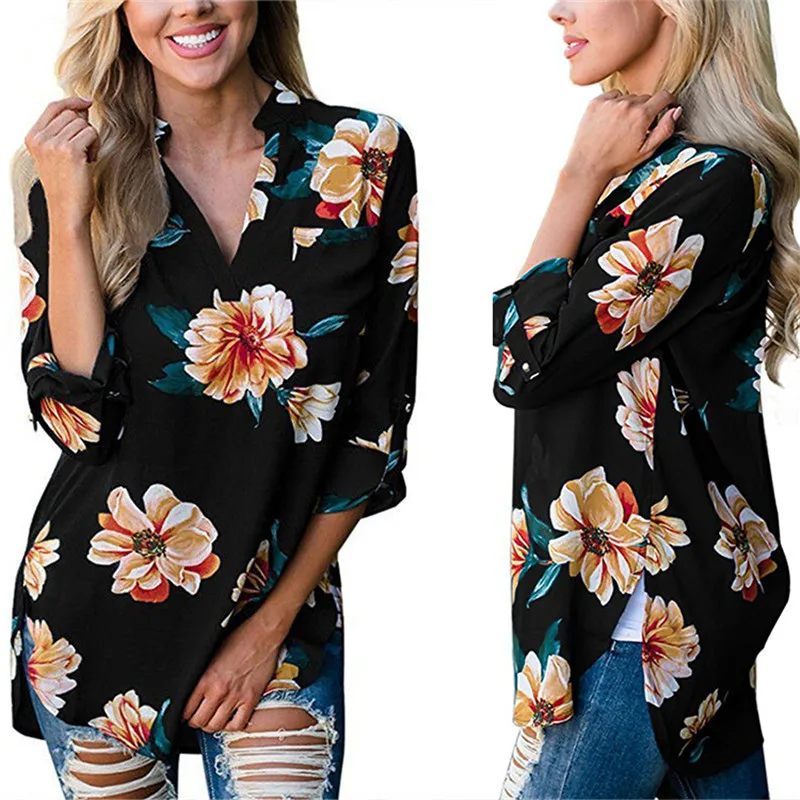 

Maternity Shirts For Pregnant Women Clothes Autumn Full Chiffon Blouses Casual Tops Pregnancy Clothing Floral Printed Tee Shirts