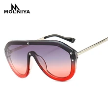 Новые ретро заклепки Пилот солнцезащитные очки Роскошные брендовые дизайнерские негабаритных черный с козырьком солнцезащитные очки мужские оттенки для женщин и мужчин