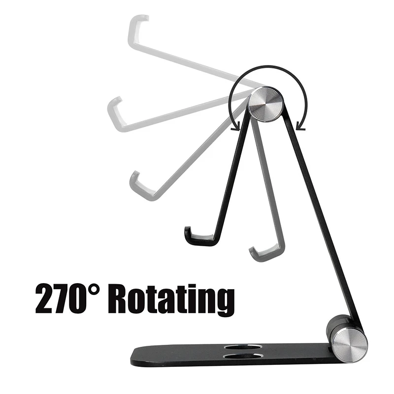 Mobile Phone Holder Stand Tablet Stand Dual Foldable Aluminium Alloy Metal Universal Holder For iPhone Samsung Phone For ipad (3)