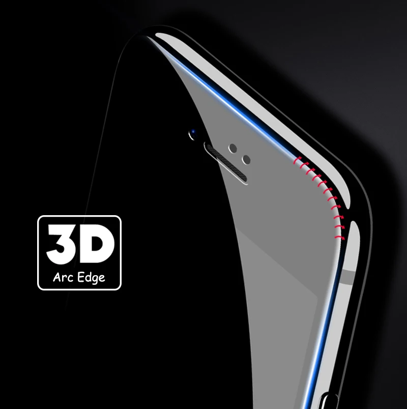 Esamday 3D закаленное стекло с мягкими краями для iPhone X XS MAX XR 6 6s Plus 7 8 Plus, защитное стекло из углеродного волокна