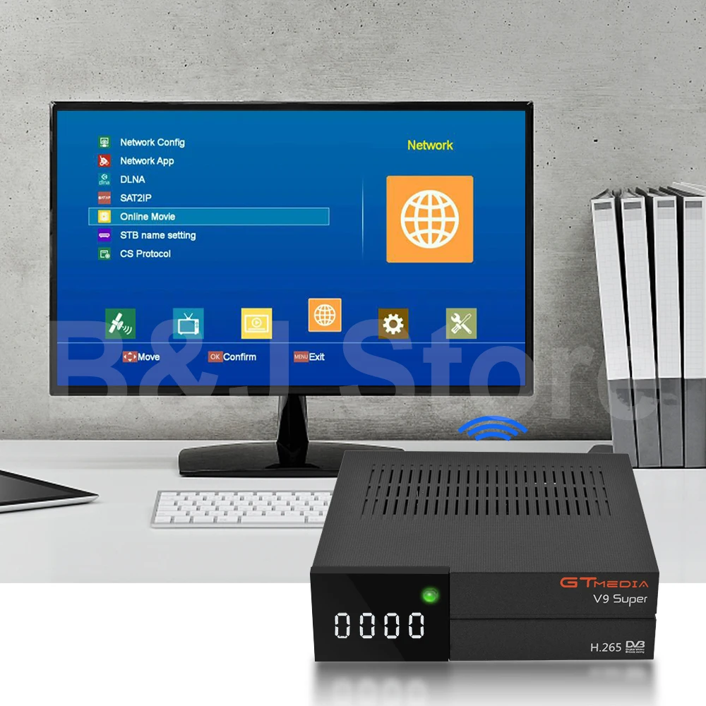 

5PCS/Lot Gtmedia V9 Super Set Top box DVB-S2 Built-in WIFI Support HD.265 Satellite receiver better freesat v8 super v8 nova