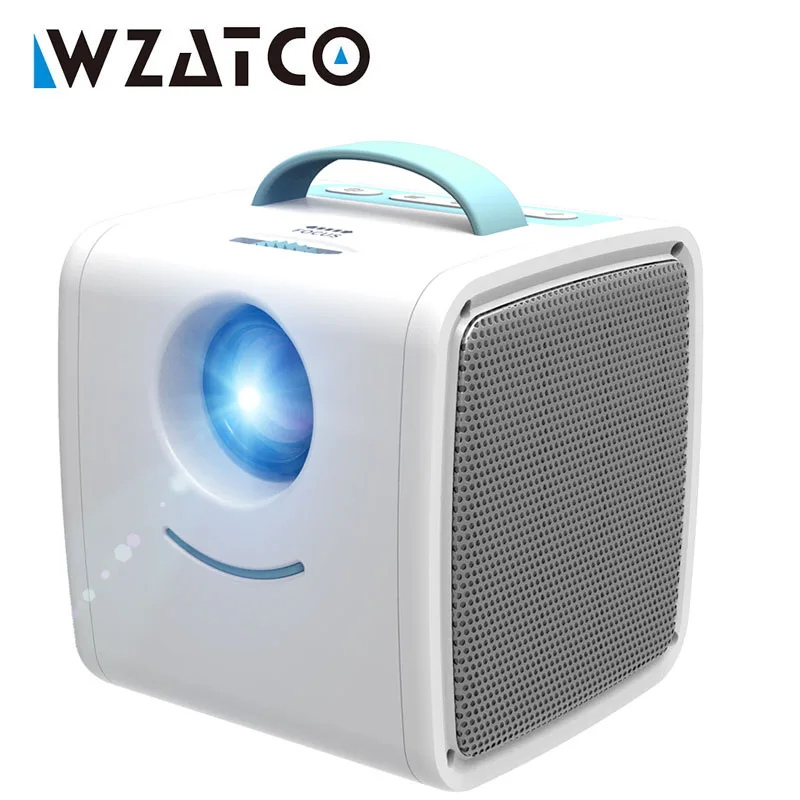 WZATCO Q2 MINI Portable Projector 700 Lumens HDMI Children Kids' story Projector High-end Electronic Gifts LED Home Beamer