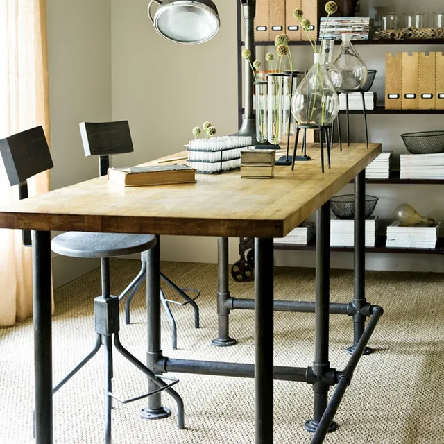 Loft American Country Wrought Iron Coffee Tables Bar Office Loft American Country Wrought Iron Coffee Tables Bar Office Solid Wood Dining Desk Writing