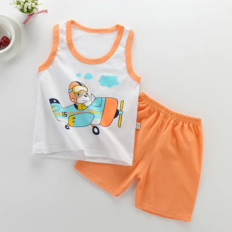 Fashion Kids Baby T shirt Tops Shorts Pants 2PCS Casual Outfit Clothes O-Neck Vest and Boy Girl clothes | Детская одежда и обувь