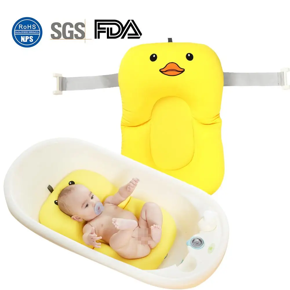 Newborn Cute Duck Shape Baby Shower Bath Mat Baby Shower Rack Bath Bed