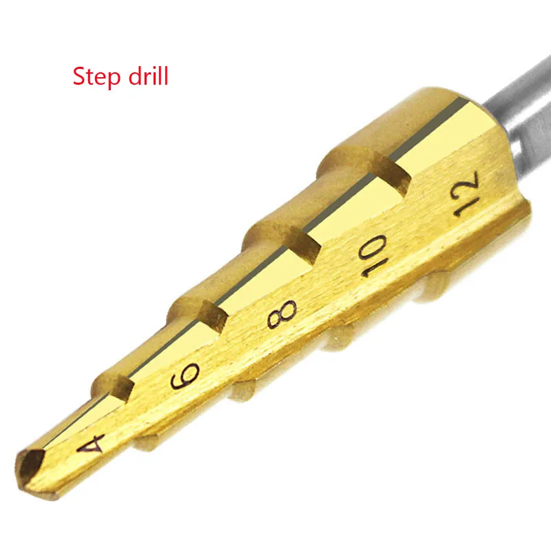 3Pcs HSS steel Large Step Drill Cone Drill Titanium Bit Set Step Drill Bit Set Tool Hole 4-32mm 4-20mm 4-12mm 3Pcs HSS steel Large Step Drill Cone Drill Titanium Bit Set Step Drill Bit Set Tool Hole 4-32mm 4-20mm 4-12mm