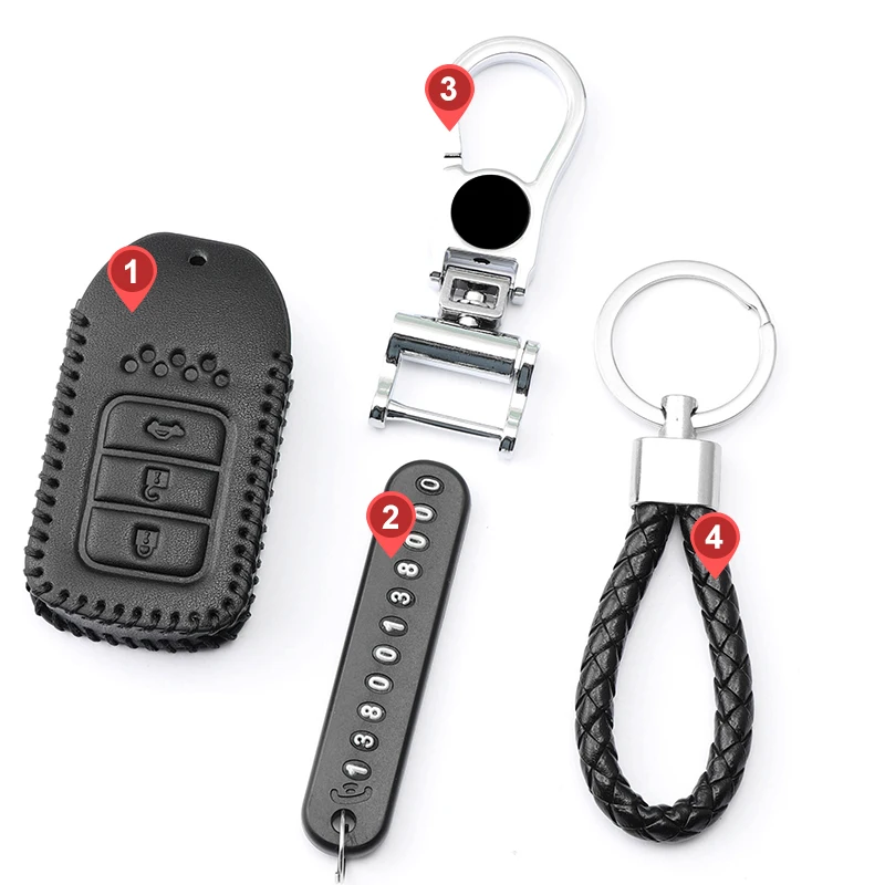 Кожаный чехол для ключей для Honda CRV пилотное соглашение Civic Fit Freed keyless entring автомобильный Стайлинг Защита ваших автомобильных ключей