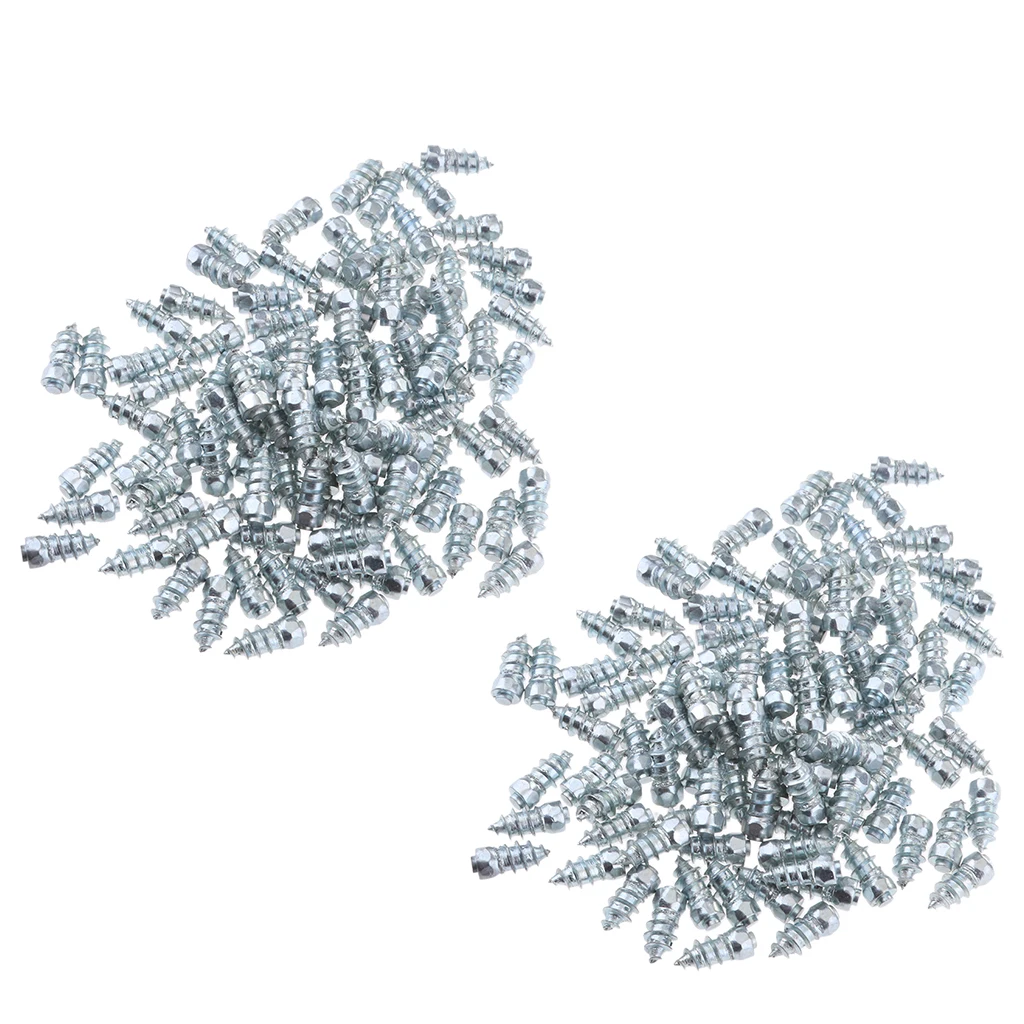 New 200pcs Durable Wheel Tyres 15mm Tire Snow Chains Spikes Non-slip Studs Wheel Tire Protector Studs Screw