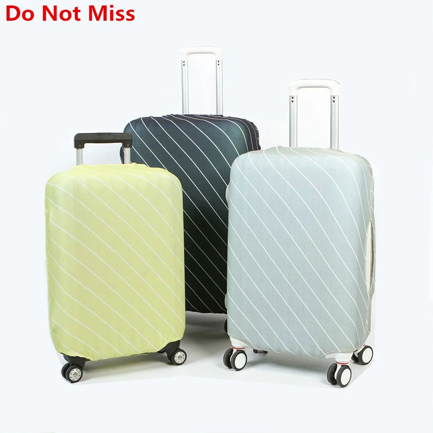 

Do Not Miss New Stripe Travel Suitcase dust cover Trolley case Dust cover durable Elasticity suitcase shell Protective cover
