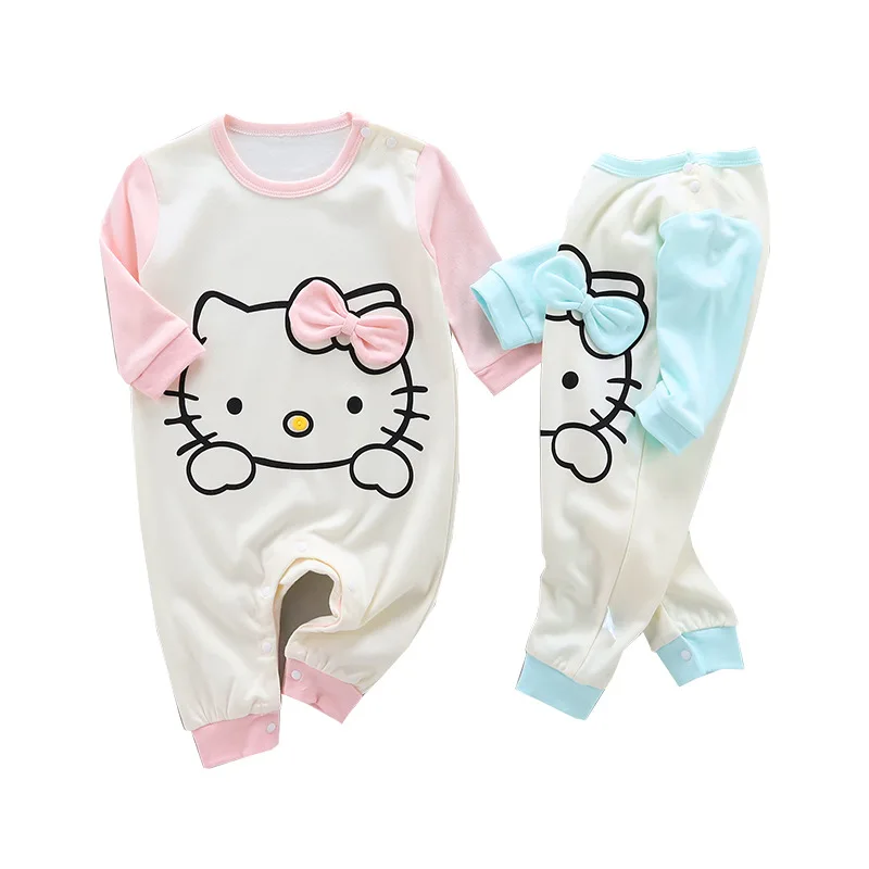 Cute cat Baby girls clothes Rompers 2018 new Infant Jumpsuits Boy Clothing Sets for 0-12M Newborn Cotton Baby Girl Clothing