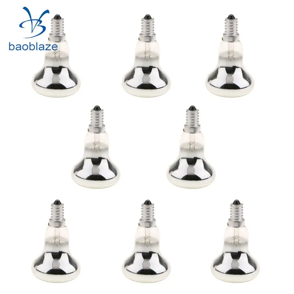 8Pcs E14 R50 Reflector Type Spotlight Spot Light Bulb   Lamp Replacement Small Screw SES 60W