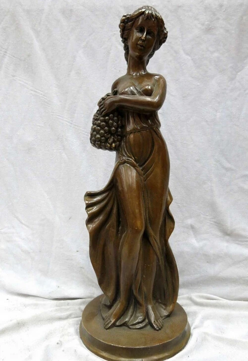 

17" China brass copper carved beautiful sculpture belle Sexy beauty Statue #2
