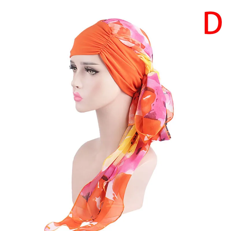 Женская Chemo Шапка-тюрбан длинные волосы повязка-шарф головной убор шляпа Бохо предварительно завязанная бандана аксессуары для волос для женщин