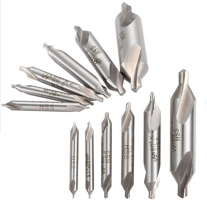 6pcs HSS Center Drill Bits Set Combined Countersinks Kit 60 Degree  5/3/2.5/2/1.5/1mm For Producing Center Holds In Components