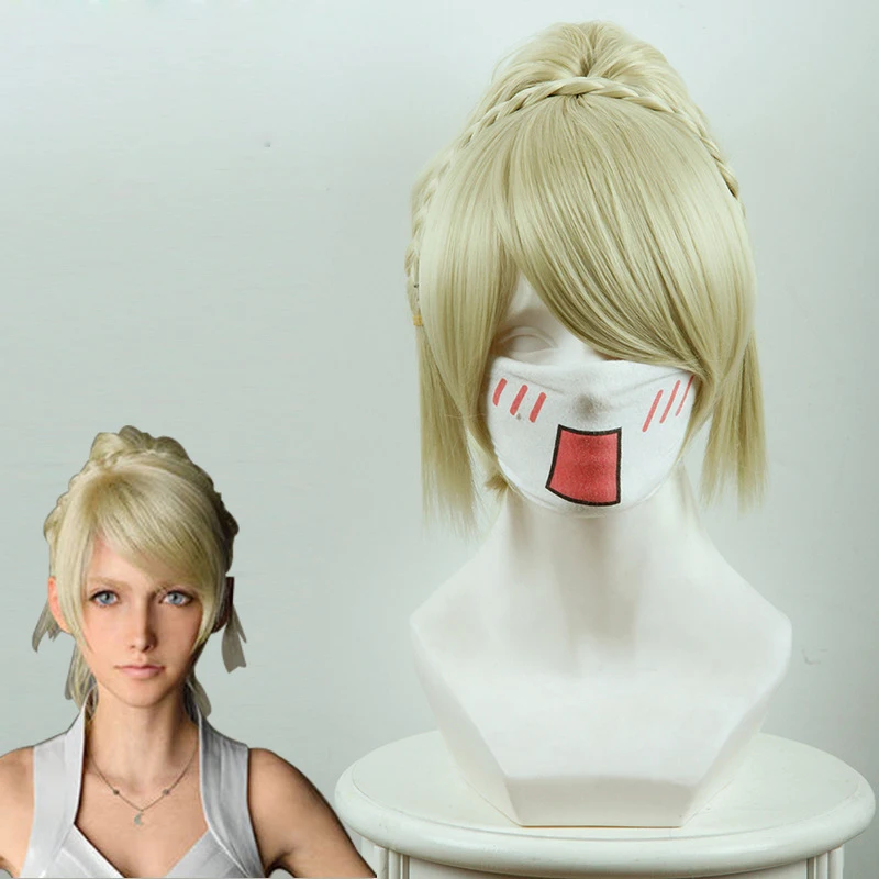 Final Fantasy XV lunafrena NOx Рапира Косплэй парик 30 см длинные прямые Синтетические волосы парик игры Костюм партии светлые Для женщин