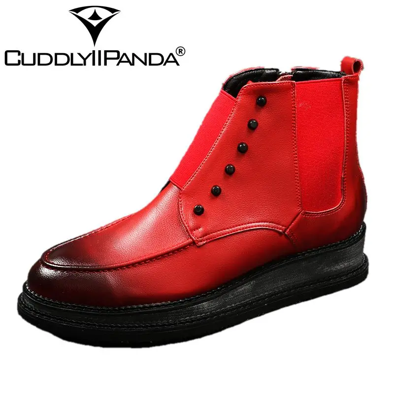 

CUDDLYIIPANDA Luxury Brand Men Casual British Style Fashion Ankle Boots Men Spring Autumn Martin Boots Pointed Toe Chelsea Boots