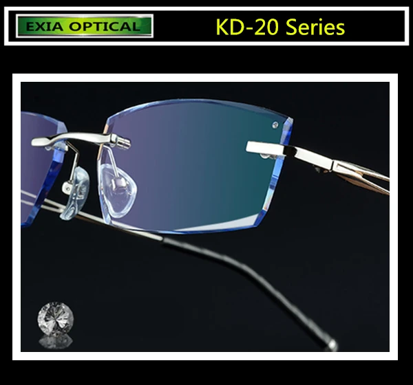 Alloy Frame Rimless Glasses Men Prescription Optical HMC 1.61 MR 8