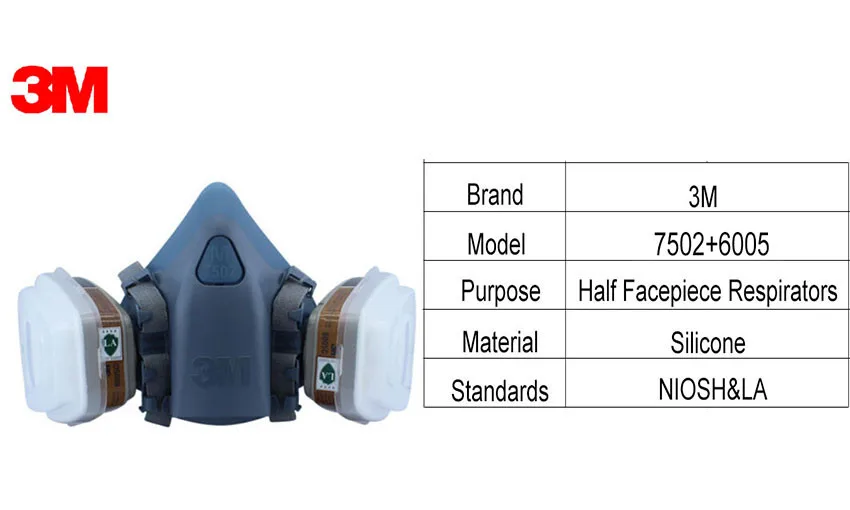 3 м 7502+ 6005 респиратор половина лица противогаз против формальдегида и органического пара фермы химический газ маска для лица Y69696969