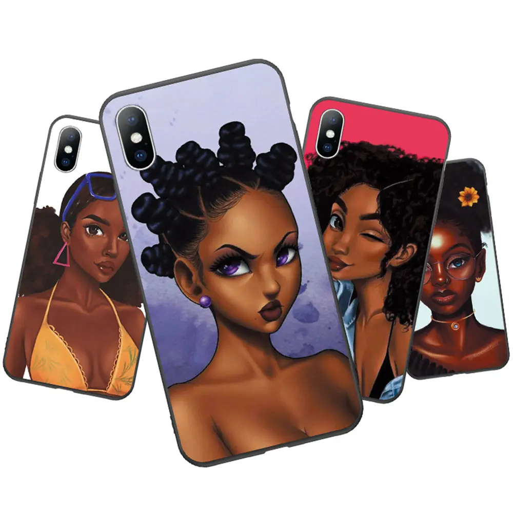 Ottwn Black beauty Girl Hair силиконовый чехол для телефона для iPhone 11 Pro 6 6S 7 8 Plus XR XS Max 5 SE Мягкий чехол из ТПУ для iPhone X
