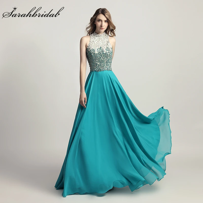 

Newest Luxury Formal Robe De Soiree Styles Elegant Long A Line Evening Dresses 2017 Crystal Party Gowns Vestido De Festa LX419