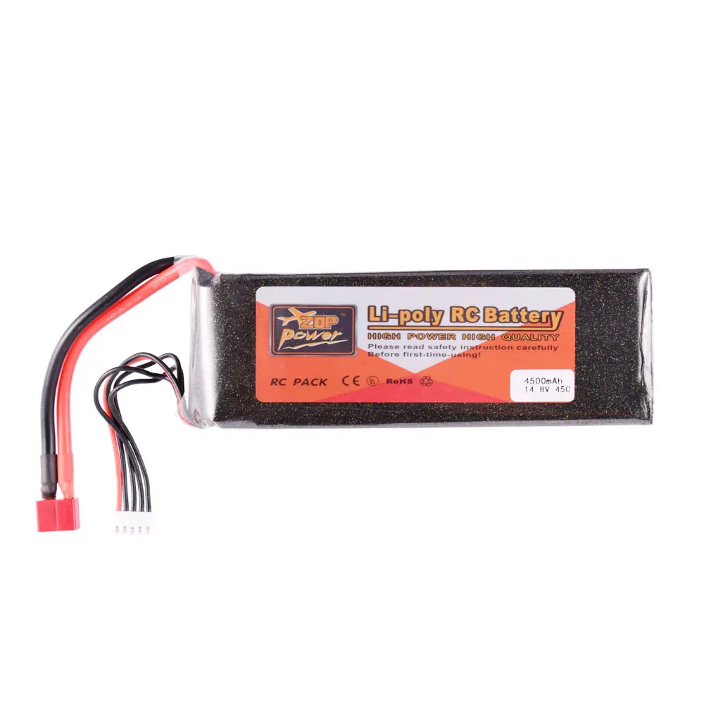 ZOP power 14,8 V 45C 4500mAh 4S Lipo батарея T Plug аккумуляторная батарея для RC гоночного дрона квадрокоптера вертолета автомобиля лодки