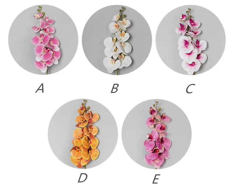 Flone 9 Heads Artificial Butterfly Orchid Flowers Real Touch Butterfly Orchid Simulation Orchid Flowers Wedding Home Party Decor (2)