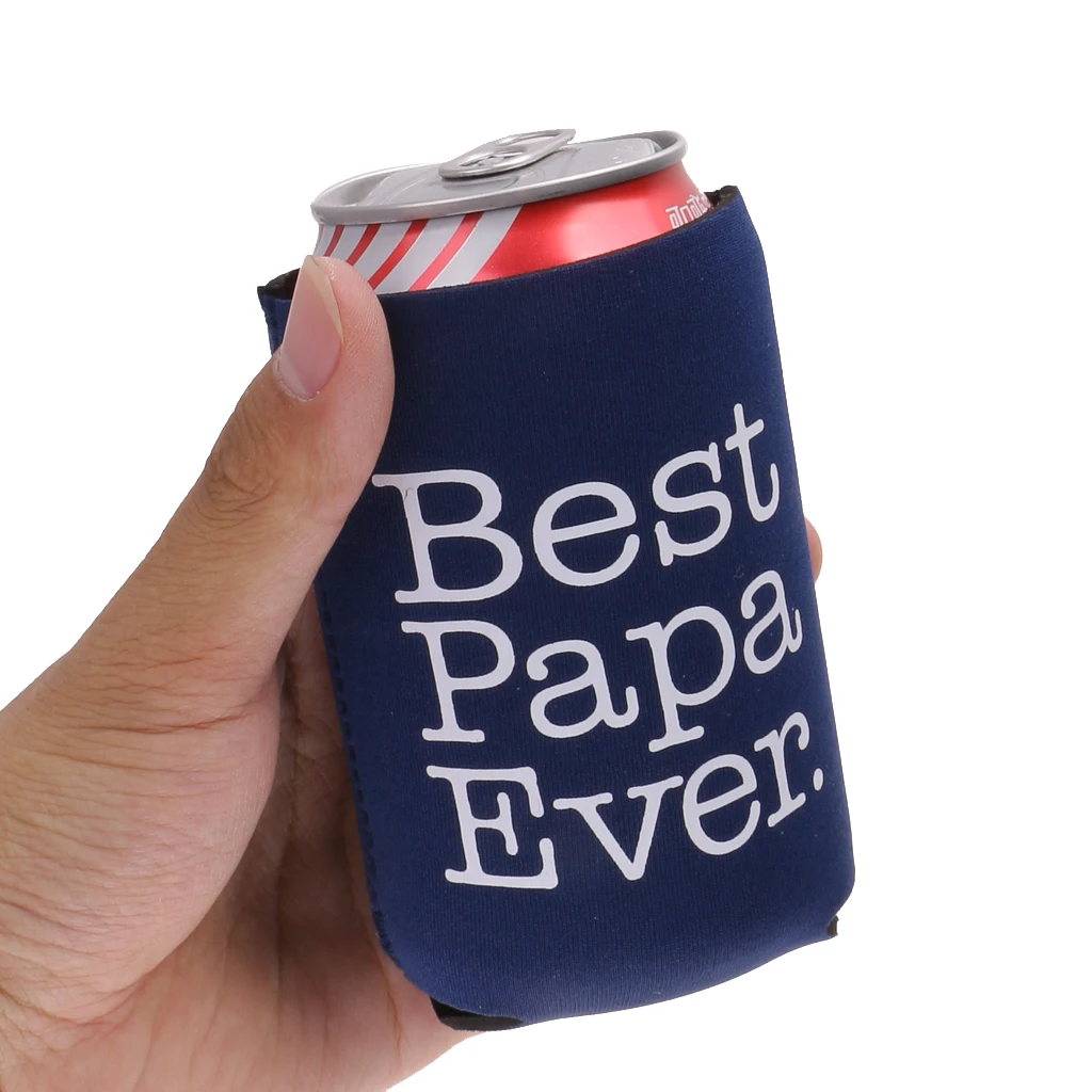 1 Pair of BEST PAPA EVER Bottle Beer Can Holder Cooler Party Favors Fathers Day Gift
