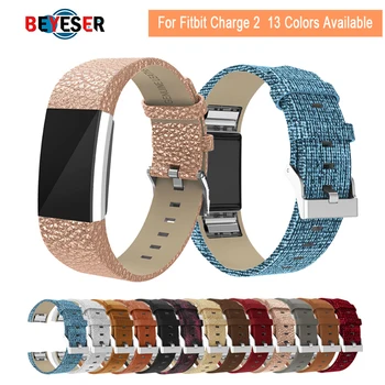 

Replacement For Fitbit Charge 2 Bands Leather Straps Band Interchangeable Smart Fitness Watch Band With Stainless for Charge2