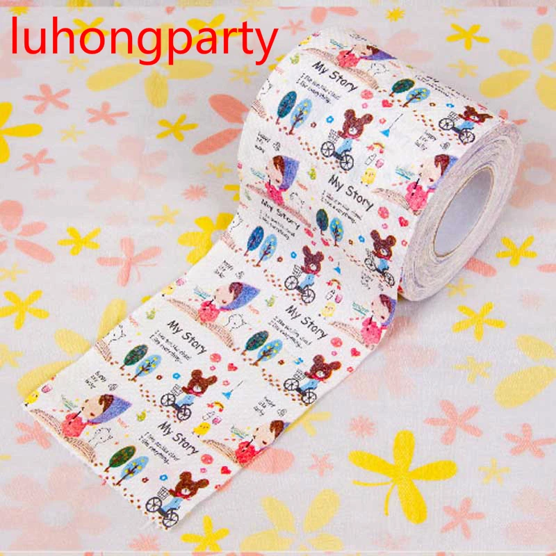 

2Packs 30m/pack lovely cartoon girl design Printed Paper Toilet Tissues Roll Toilet Paper Novelty Toilet Tissue Wholesale