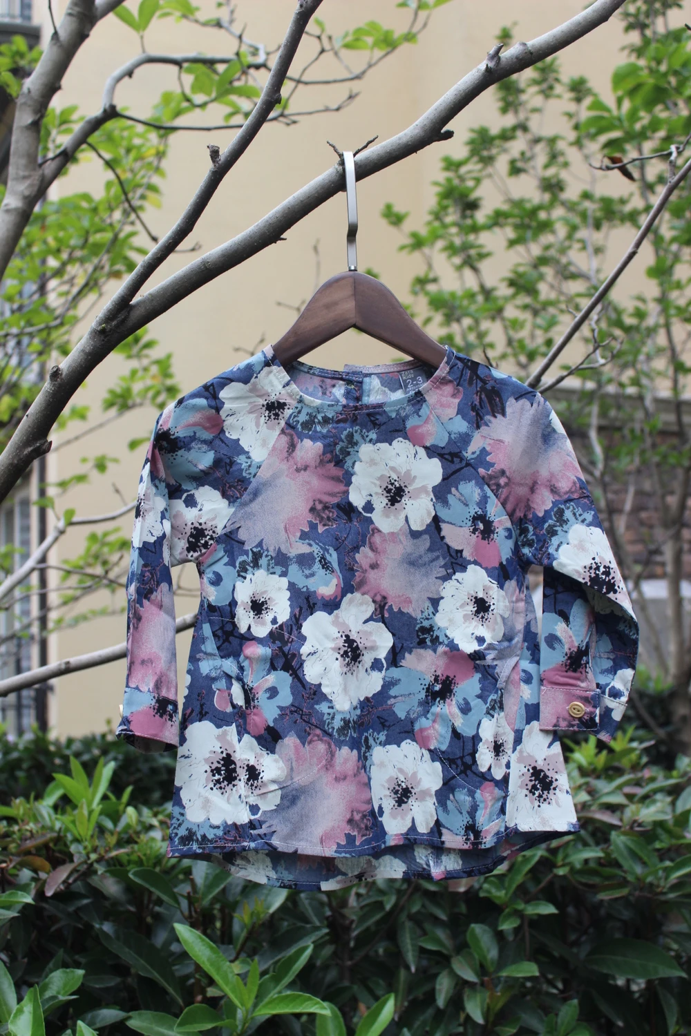 Nspring Autumn fashion style girls denim flower print font b blouses b font cute baby kids