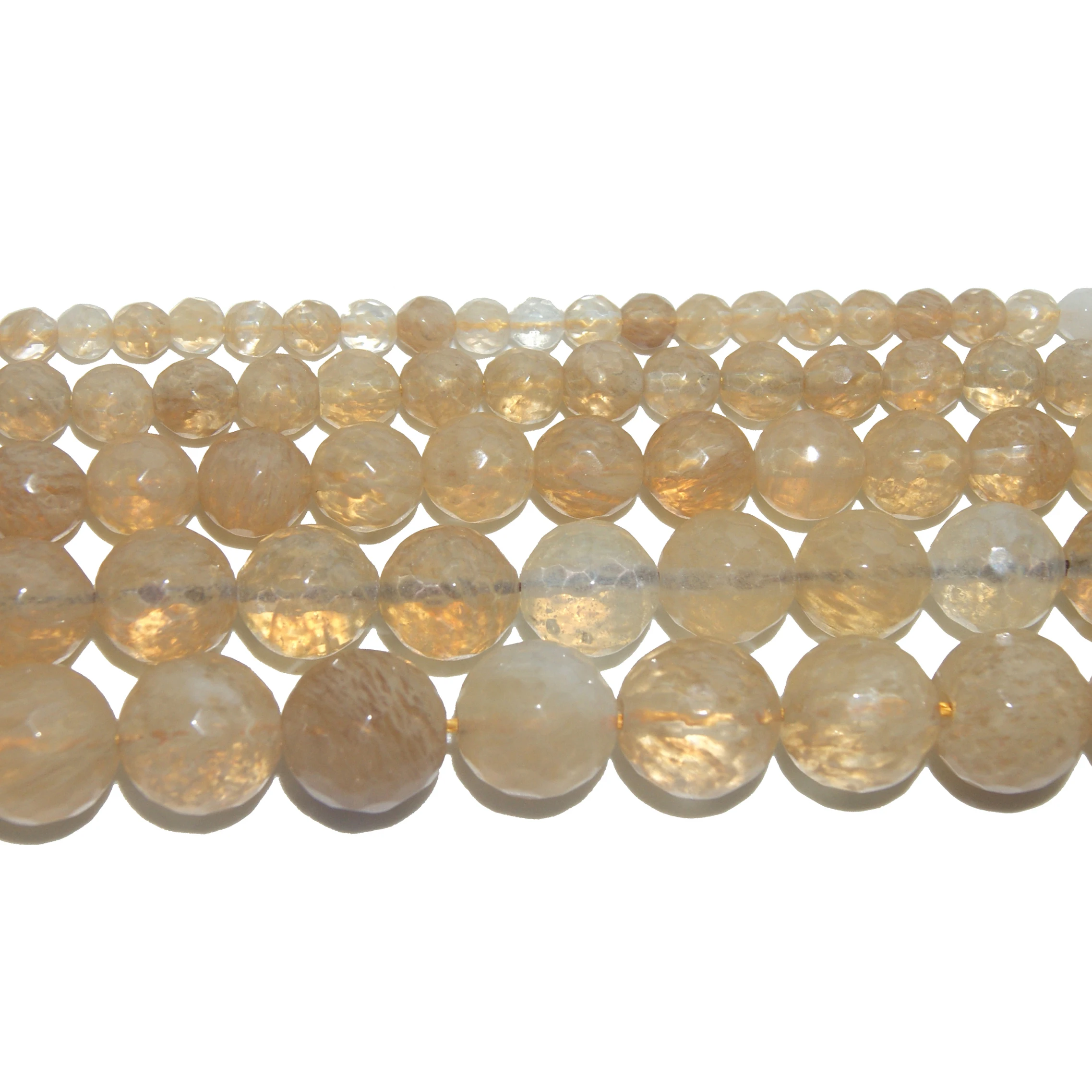 

Faceted Natural Stone Citrines Quartz Stone Beads 4 6 8 10 12 MM Pick Size For Jewelry Making DIY Bracelet Necklace Material