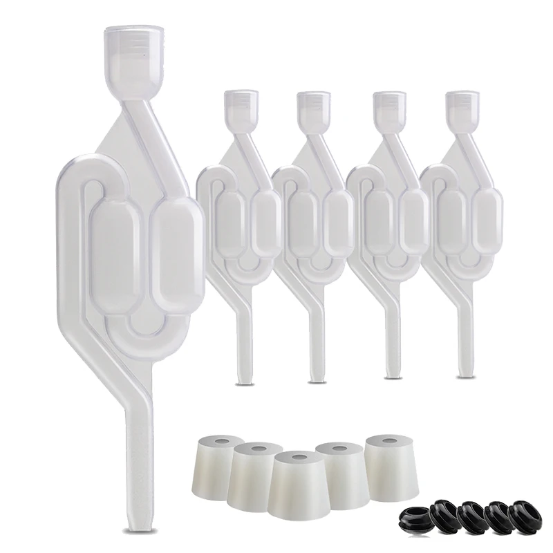 Lot De 5 Sas à 3 Pièces Avec œillets Pour Fermentation (bière, Vin)