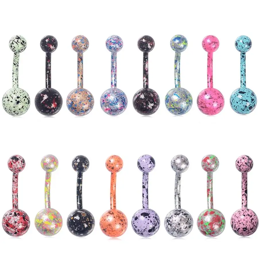 Цветные пикантные штанги для пирсинга живота и тела кольцо пупка штанга