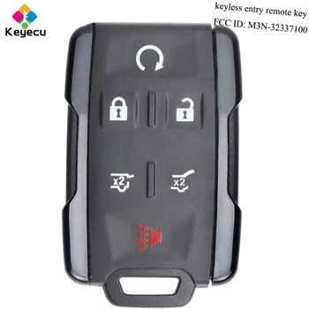 

KEYECU Replacement Keyless Entry Remote Control Key - 6 Buttons Black - FOB for Chevrolet/ GMC - FCC ID: M3N-32337100/ 13577770